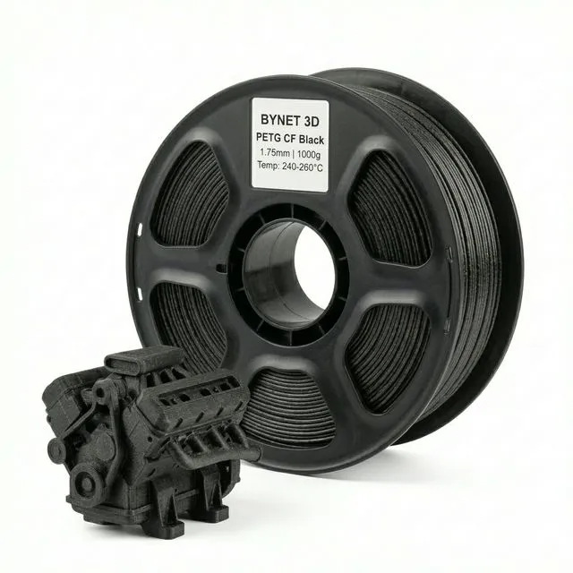Пластик для 3D принтера BYNET3D PETG CF Carbon Fiber Black (BN_PETGC_BK) 1кг