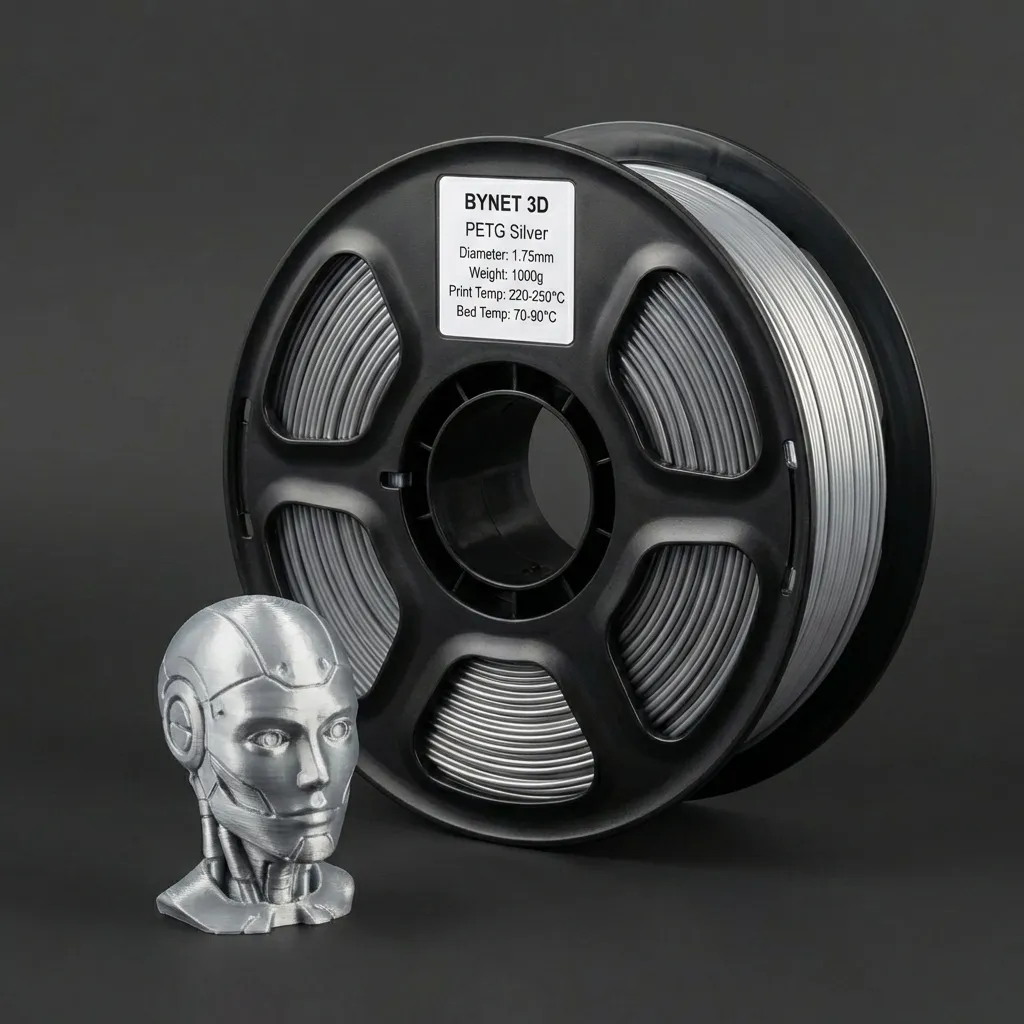 Пластик для 3D принтера BYNET3D PETG Silver (BN_PETG0_SL)