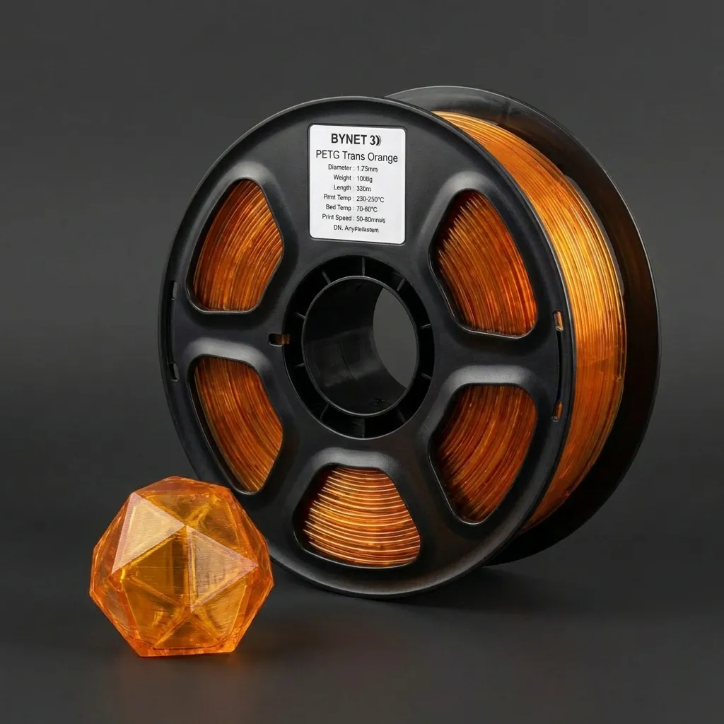 Пластик для 3D принтера BYNET3D PETG Transparent Orange (BN_PETG0_TOR) Transparent Orange