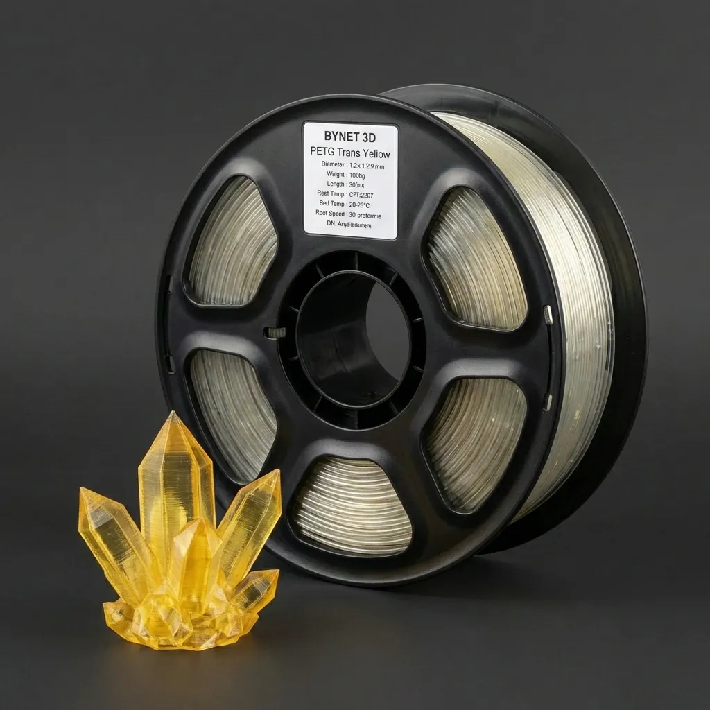 Пластик для 3D принтера BYNET3D PETG Transparent Yellow (BN_PETG0_TYE)