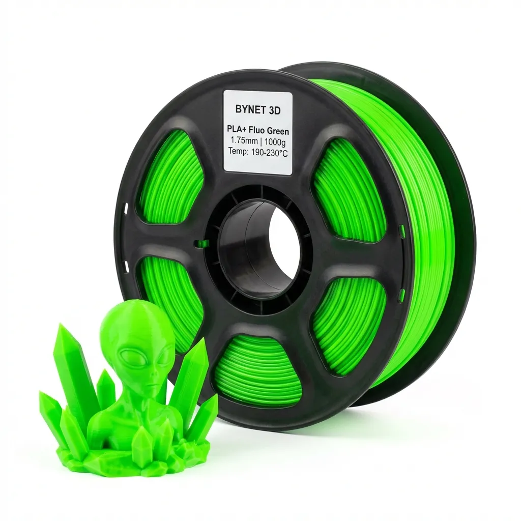 Пластик для 3D принтера BYNET3D PLA + Fluo Green (BN_PLA10_FG)
