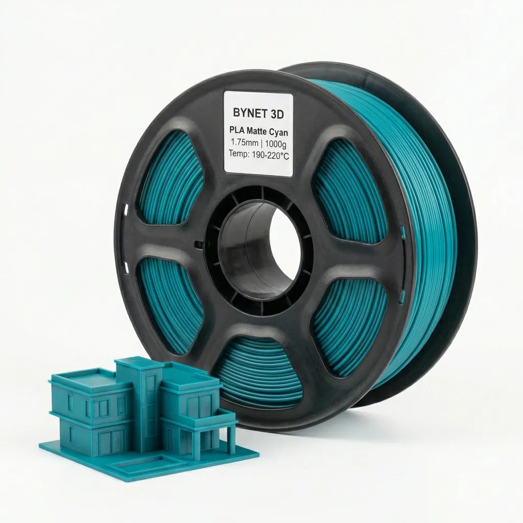 Пластик для 3D принтера BYNET3D PLA Matte Cyan (BN_PLA20_CN)