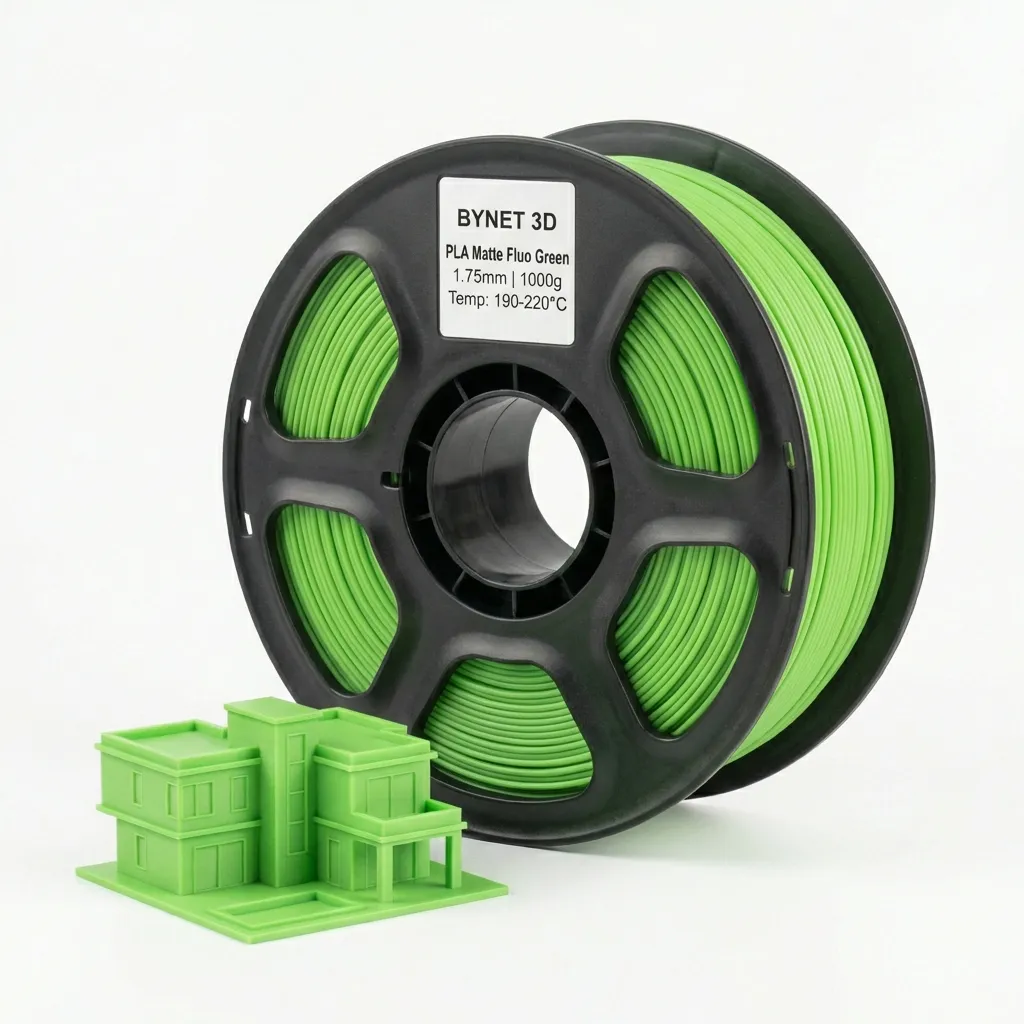 Пластик для 3D принтера BYNET3D PLA Matte Fluo Green (BN_PLA20_FGN)