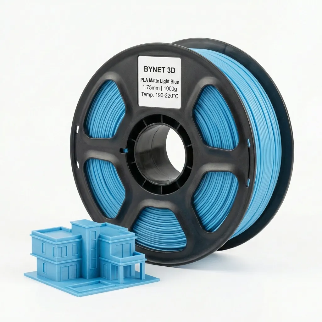 Пластик для 3D принтера BYNET3D PLA Matte Light Blue (BN_PLA20_LBL)