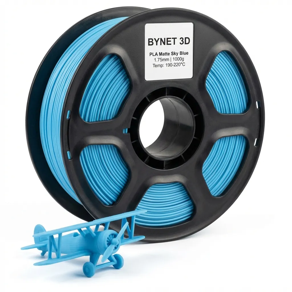 Пластик для 3D принтера BYNET3D PLA Matte Sky Blue (BN_PLA20_SBL)