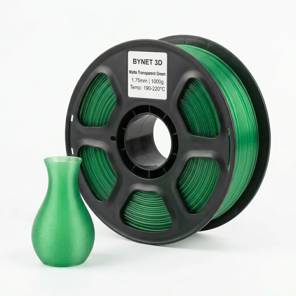 Пластик для 3D принтера BYNET3D PLA Matte Transparent Green (BN_PLA20_TGN)