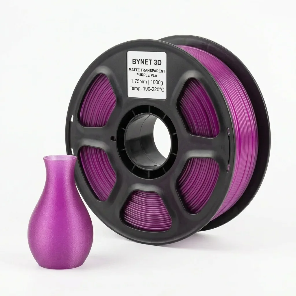 Пластик для 3D принтера BYNET3D PLA + Transparent Purple (BN_PLA10_TPR)