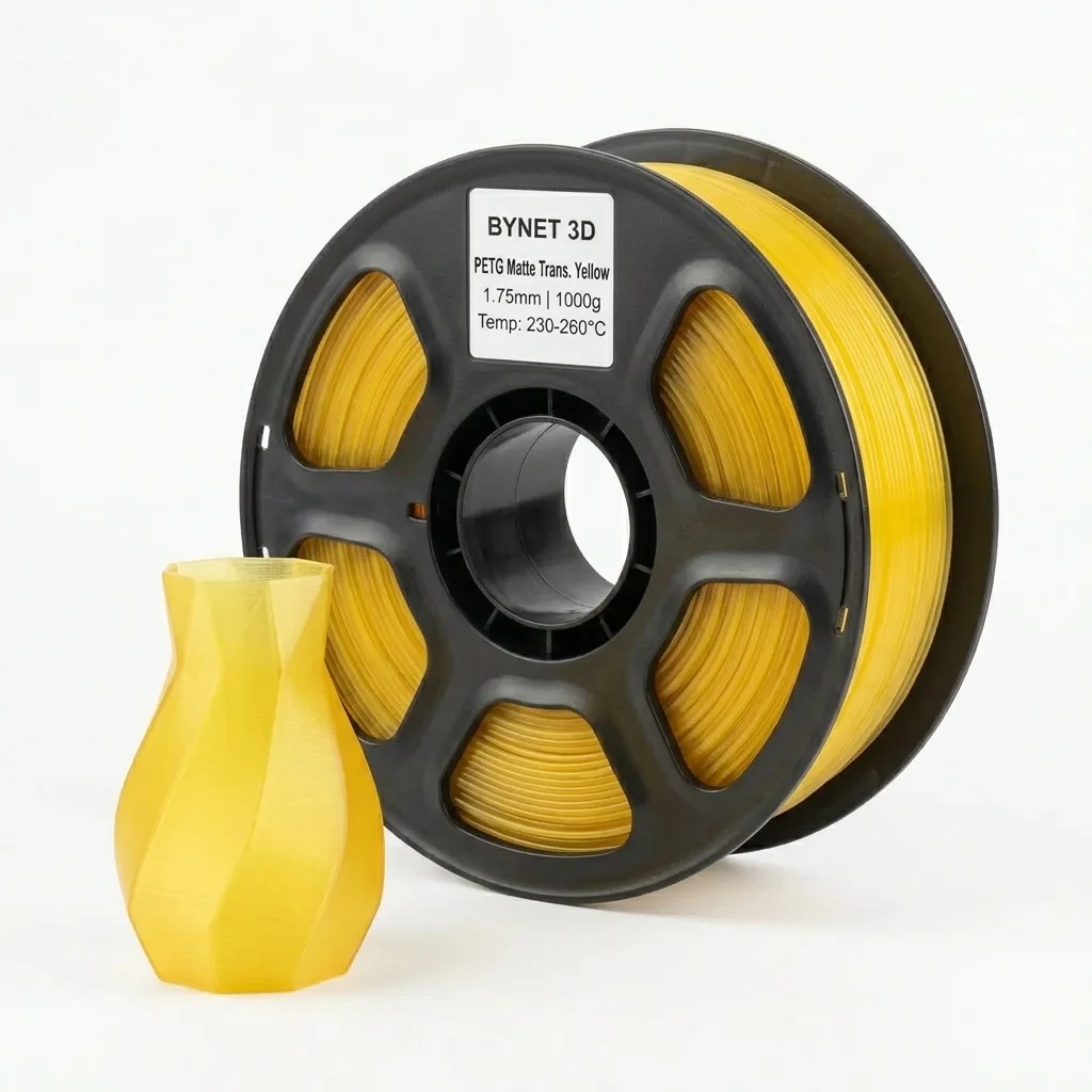 Пластик для 3D принтера BYNET3D PLA Matte Transparent Yellow (BN_PLA20_TYE)