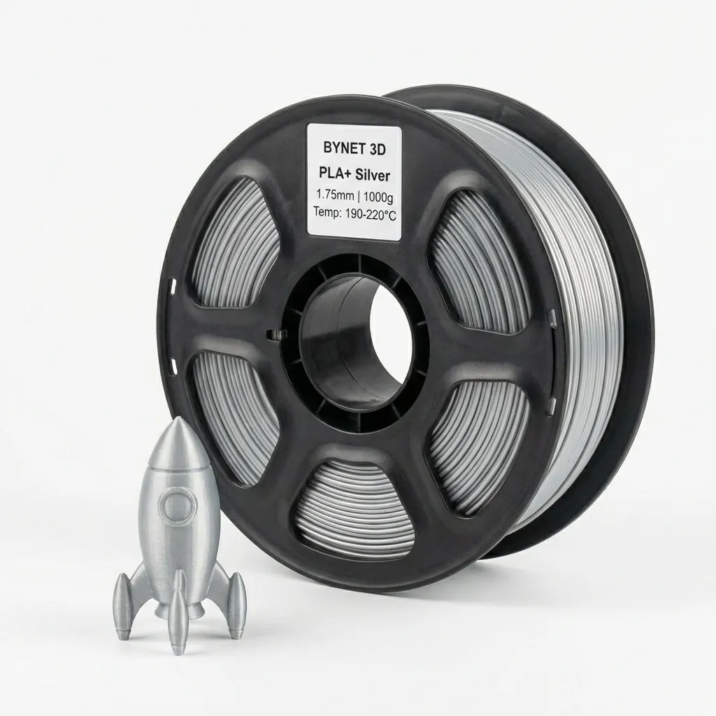 Пластик для 3D принтера BYNET3D PLA + Silver (BN_PLA10_SL)
